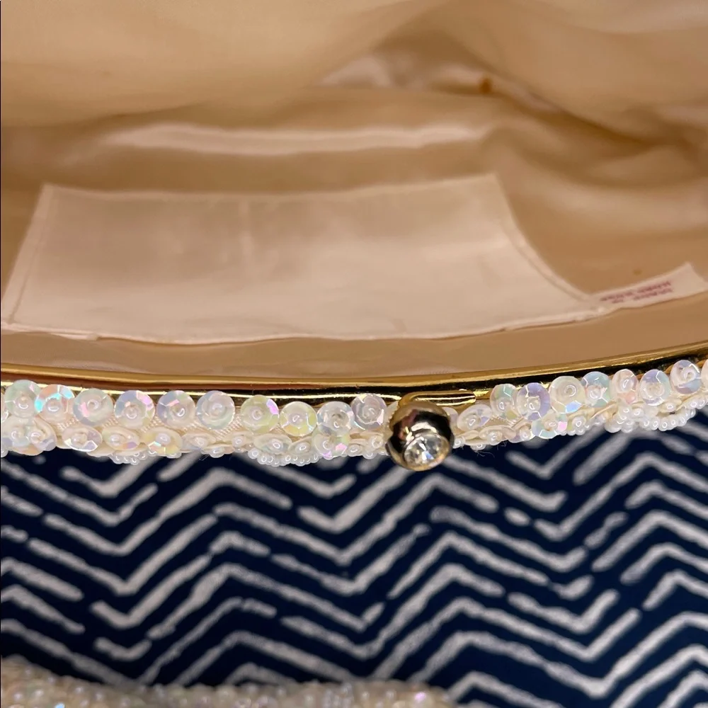 Elegant Vintage Safco Cream Beaded Clutch Set